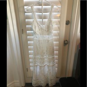White floral and lace Self Portrait dress!